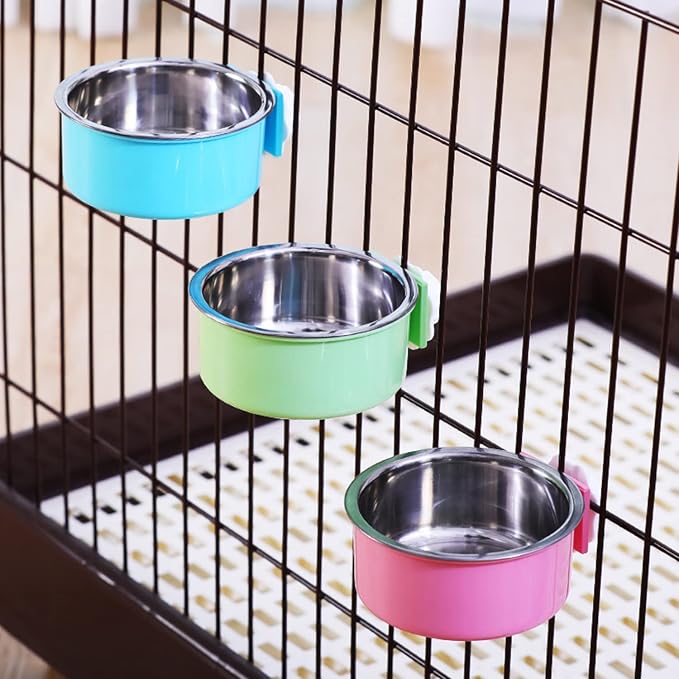 Dog Crate Bowl, Hanging Stainless Steel Removable Pet Crate Water & Food Bowls - Image 6