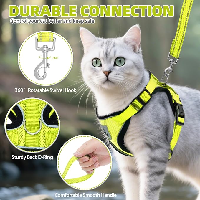 PUPTECK Cat Harness and Leash Set Escape Proof Reflective Cat Walking Harness - Image 5