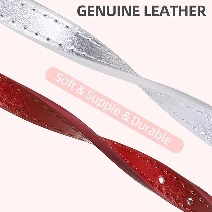 PUPTECK 2 PCS Soft Genuine Leather Cat Kitten Collar - Image 4
