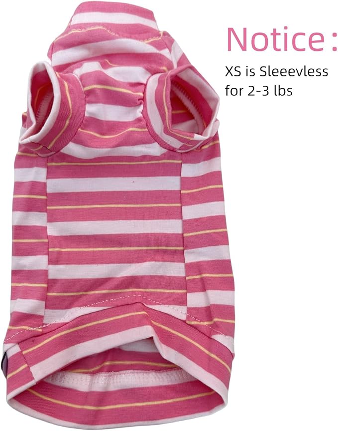 Vintage Stripes Sphynx Hairless Cats Shirt Cotton Cat Turtleneck Pet Clothes - Image 2