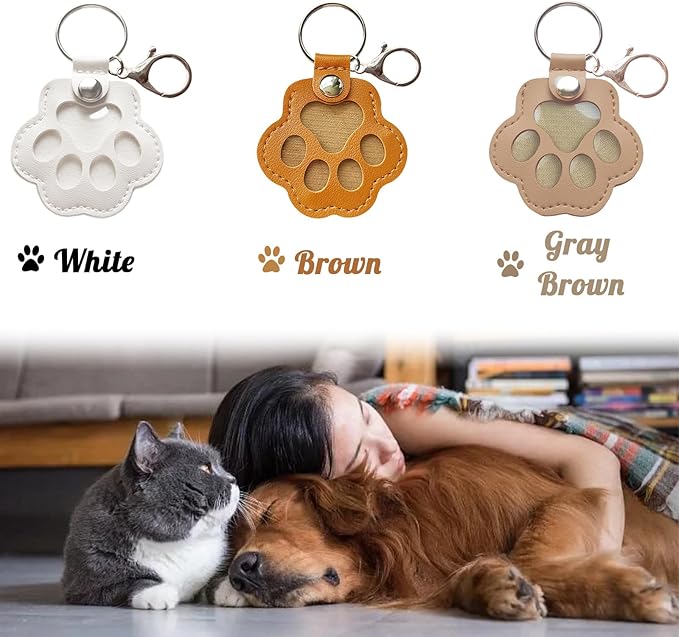 Dog Hair Keychain, Leather Pet Hair Collector Keychains, Pet Fur Keepsake Gift - Image 2
