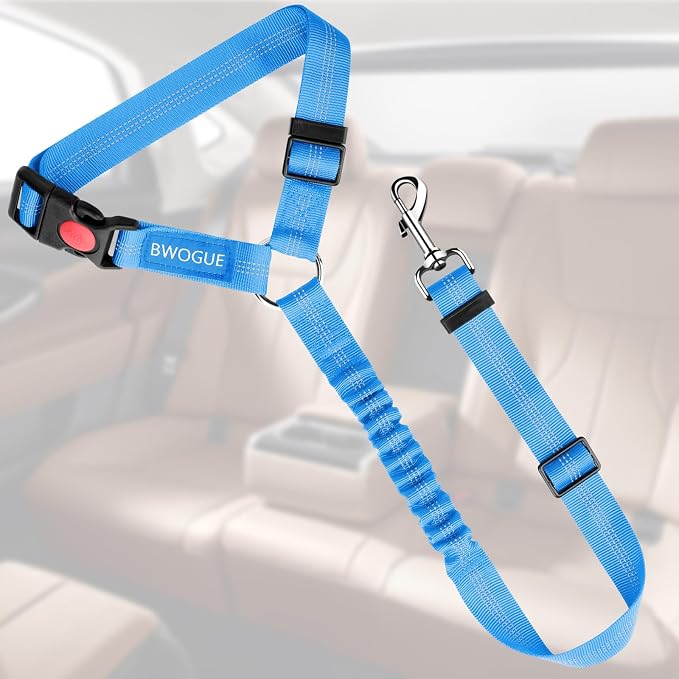 BWOGUE Pet Dog Cat Seat Belts, Car Headrest Restraint Adjustable Safety Leads - Image 2