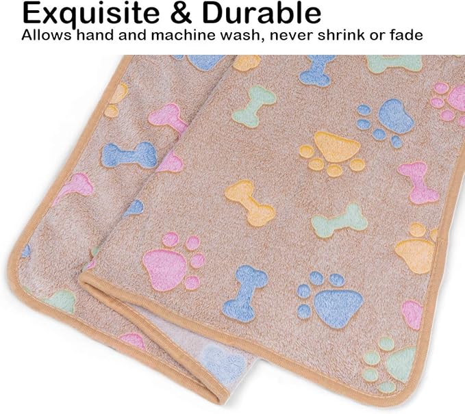 Dono 1 Pack 3 Dog Blankets, Soft Fluffy Fleece Pet Blanket Warm Sleep Mat Paw - Image 4