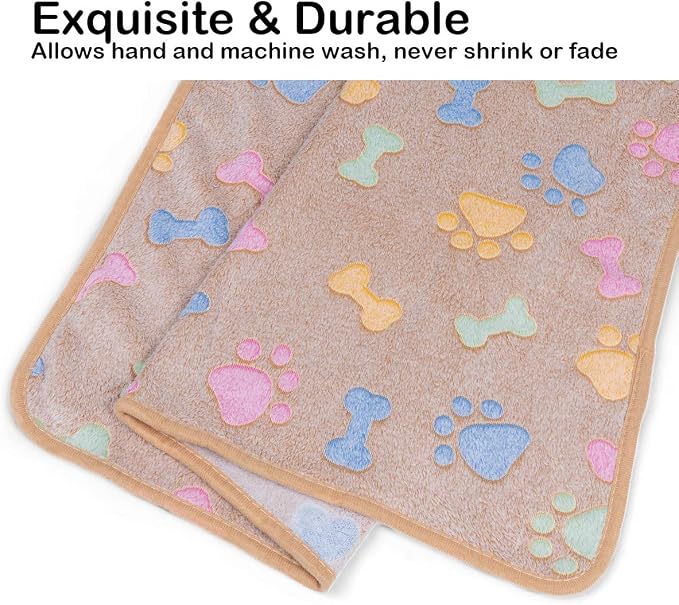 Dono 1 Pack 3 Dog Blankets, Soft Fluffy Fleece Pet Blanket Warm Sleep Mat Paw - Image 5