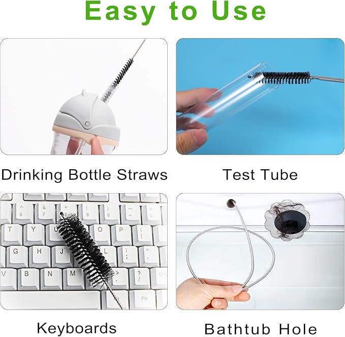 CiaraQ Bottle Cleaning Brushes, 8 Inch Nylon Tube Brush Set & A Flexible Long - Image 7
