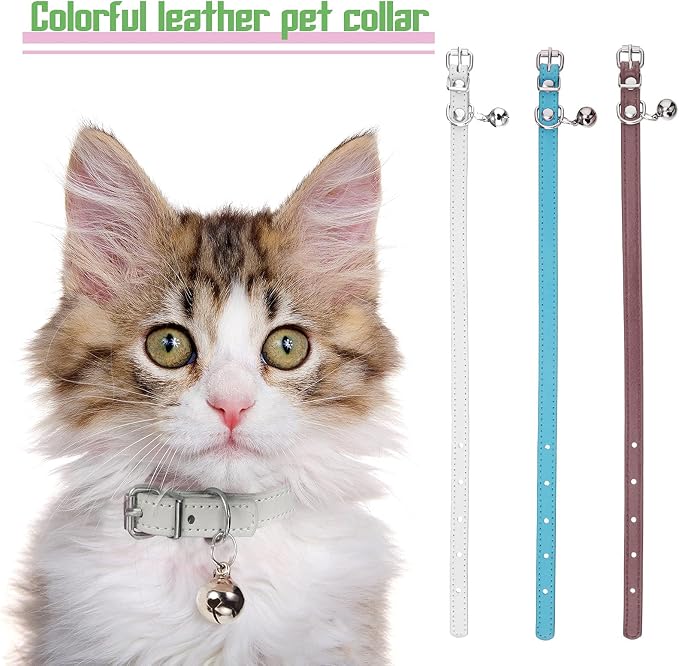 Weewooday 6 Pieces Leather Cat Collar - Image 6