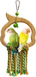Bird Swing for Parrots – Extra Strong Natural Wood and Rope Hanging Toy for by Birdsfavoriteropeswing