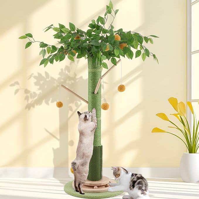 Cat Scratching Post for Indoor Cats Adults, 45 Inch Tall Cat Scratcher by Sheripet