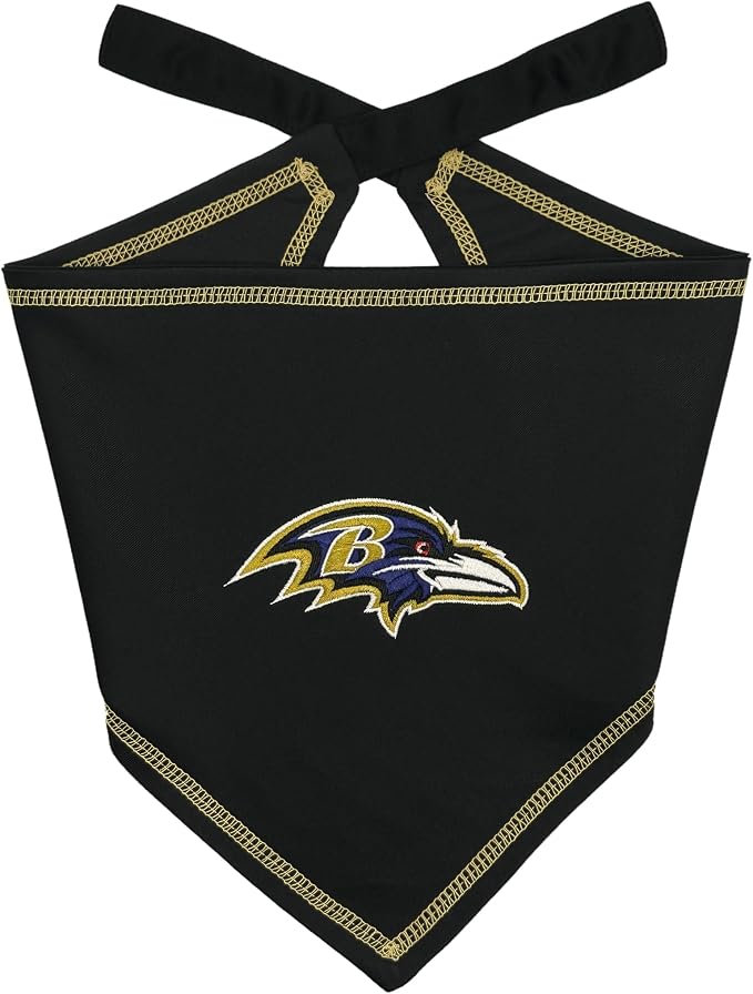 Pets First NFL Baltimore Ravens TIE Bandana, Size Small/Medium. Dog Bandana by PETSFIRST