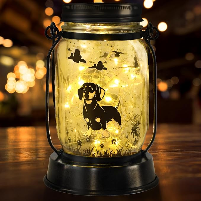 kyoryuger Dachshund Gifts for Women Dachshund Solar Lantern Outdoor Waterproof by kyoryuger