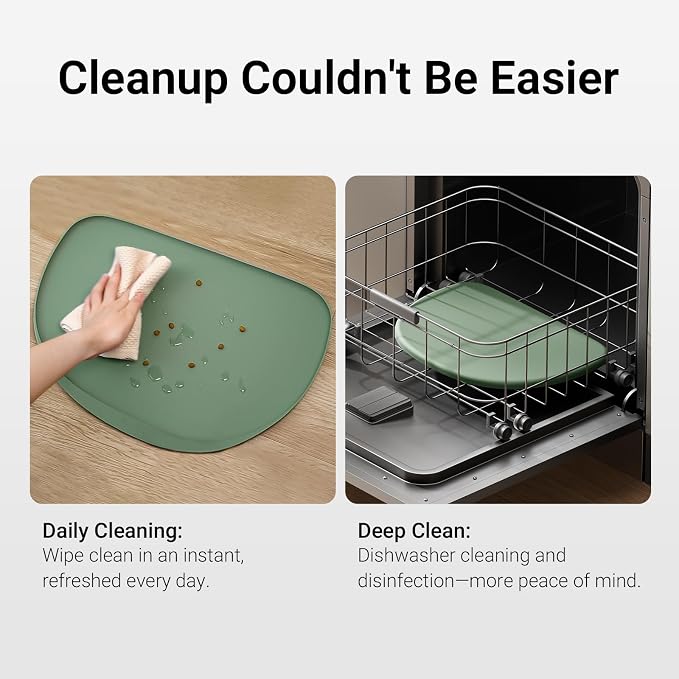 DownyPaws Dog Food Mats for Floors Waterproof, BPA Free Silicone Dog Bowl Mat - Image 8