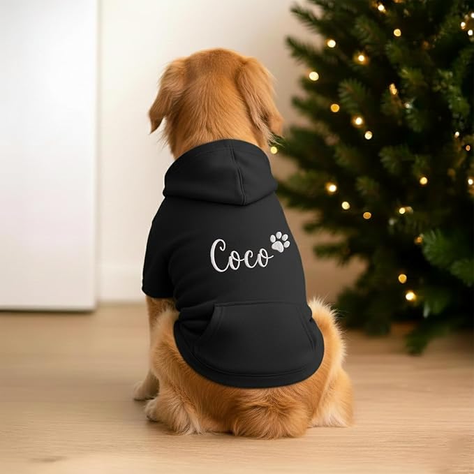Personalized Dog Hoodie, Custom Embroidered Name Pet Hoodie, Warm Winter Outfit - Image 2