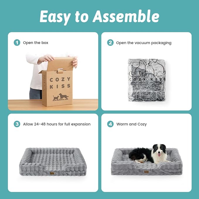 Orthopedic Dog Bed for Large Size Dog, Soft and Warm Faux Fur Extra Large Sofa - Image 6