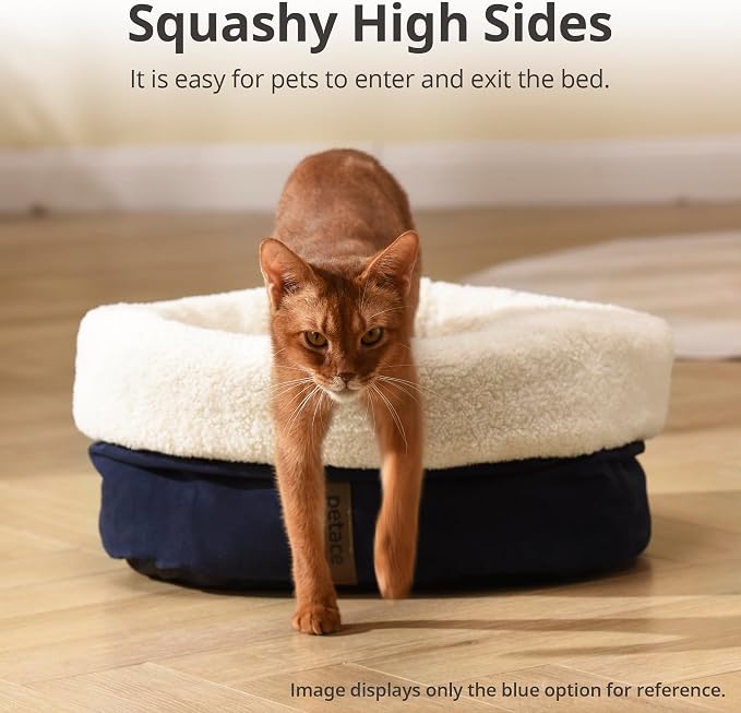 Self Warming Cat Bed, 17.7" x 13.7" Anti-Slip Soft Round Thermal Pet Cushion Bed - Image 7