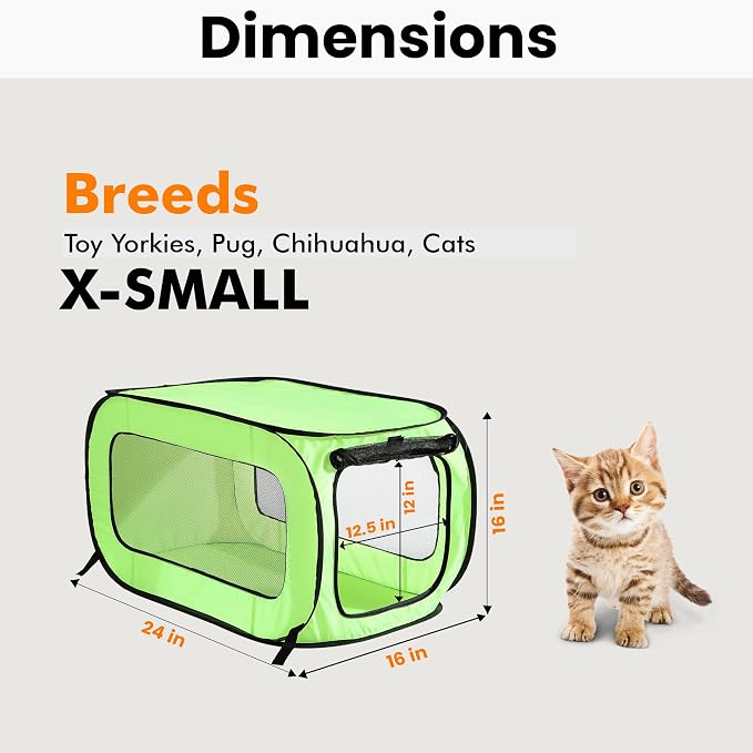 Beatrice Home Fashions Portable, Collapsible, Pop Up Kennel Travel Cat and Dog - Image 2