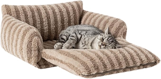 Hollypet Cat Bed Fluffy Plush Mutifuctional Double-Layer Soft Warming Kitty Pet - Image 2