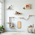 Cat Wall Shelves, Solid Wooden Wall-Mounted Cat Furniture, Steps and Scratcher by %E2%80%8B%E2%80%8BPawCozy%E2%80%8B%E2%80%8B