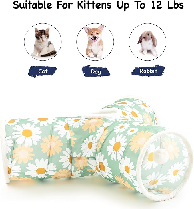 Tempcore Pet Cat Tunnel Tube Cat Toys 3 Way Collapsible, Cat Tunnels - Image 6