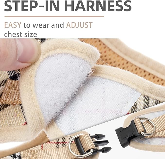 PUPTECK Adjustable Pet Harness Collar &Leash Set Step in - Image 3