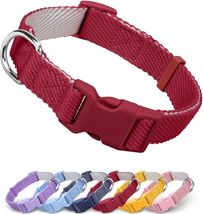 Dynmeow Soft and Breathable Cotton Dog Collar, Durable Adjustable Heavy-Duty by Dynmeow