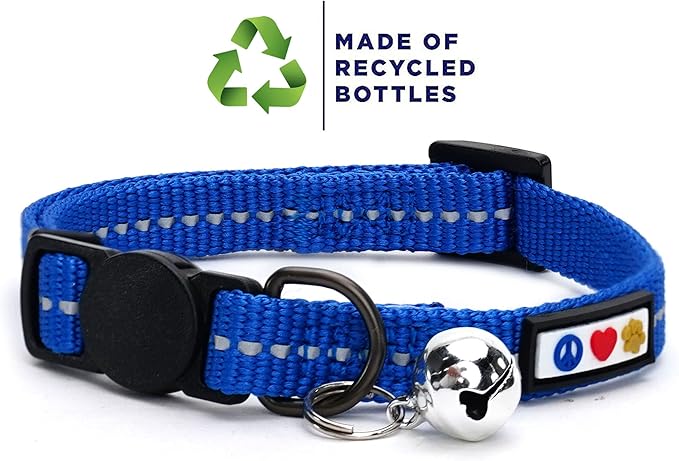 Pawtitas Recycled Blue Reflective Cat Collar – Eco-Friendly Breakaway Safety - Image 2