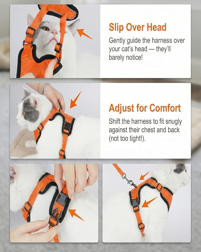 Luxelle 2 Pack Escape-Proof Cat Harness and Leash Set - Image 5