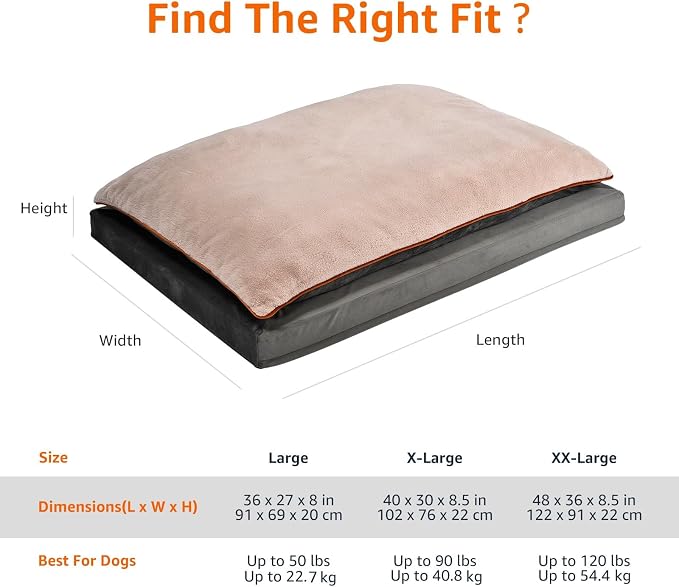Amazon Basics Dog Bed with Cooling Gel Memory Foam, Pressure-Relief Support - Image 7
