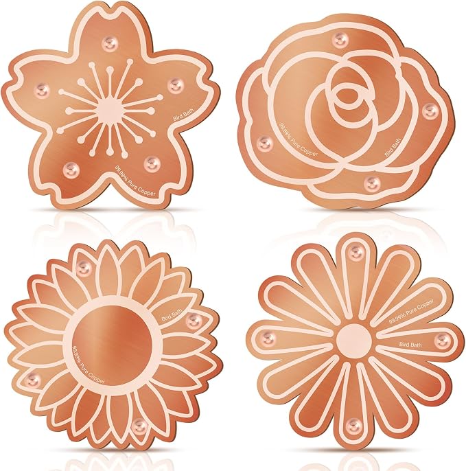 4 Pack Bird Bath Copper Disk Bird Bath Purification Disk by Purpeak