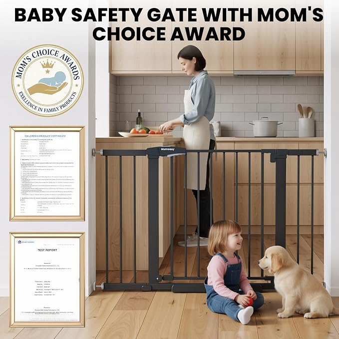29.7-46" Extra Wide Baby Gate for Stairs, Pressure Mounted Dog Gate Indoor for - Image 2