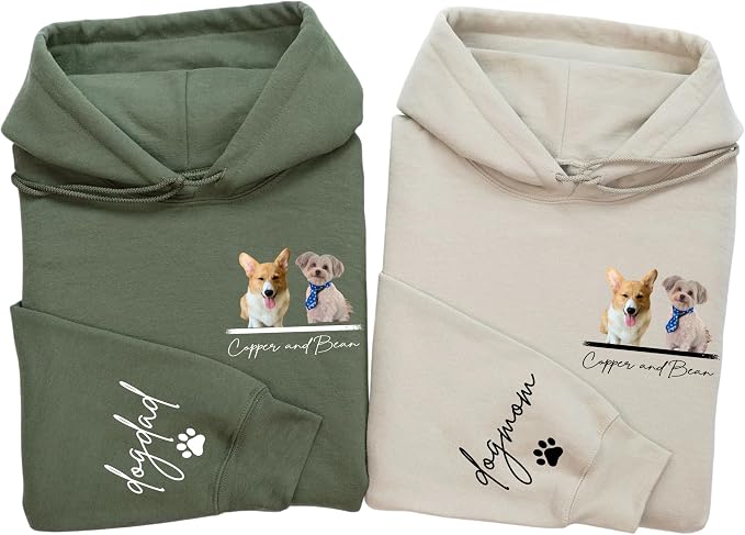 Custom Pet Sweatshirts with Photo and Name, Personalized Dog Sweatshirt by Unknown