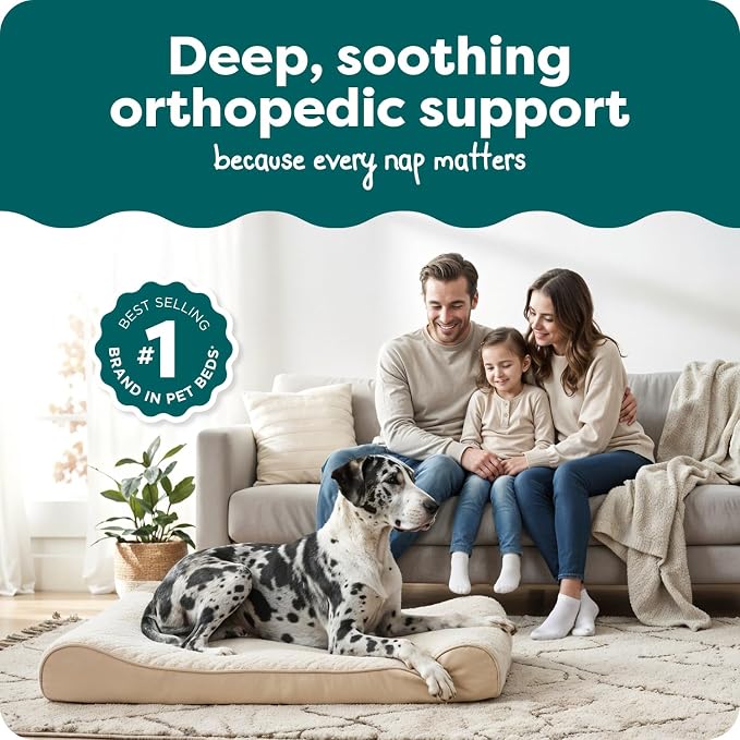 FurHaven Orthopedic Dog Bed for Large Dogs, Luxe Lounger Contour Mattress - Image 2