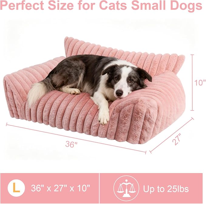 Cute Dog Cat Couch for Medium Large Dogs, Fluffy Pet Sofa Dog Couch Bed - Image 5