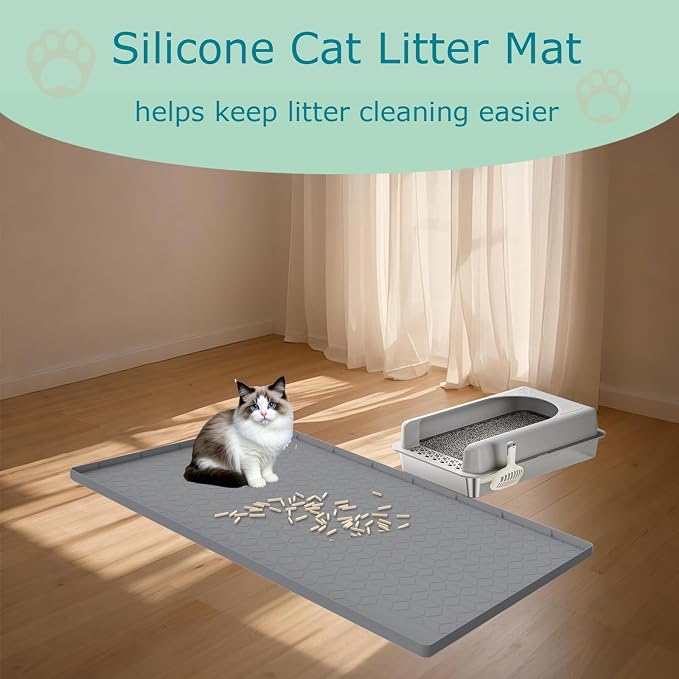 Cat Litter Mat for Litter Box, Silicone Large Cat Litter Trapping Mat - Image 7