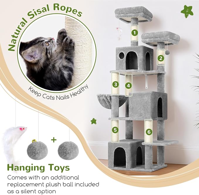 Globlazer Cat Tree Tall, 71 inches Cat Tower - Image 5