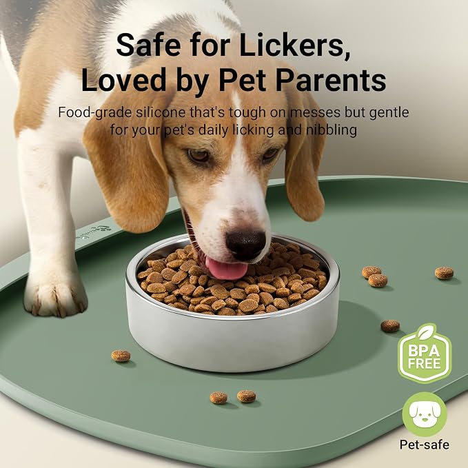 DownyPaws Dog Food Mats for Floors Waterproof, BPA Free Silicone Dog Bowl Mat - Image 2