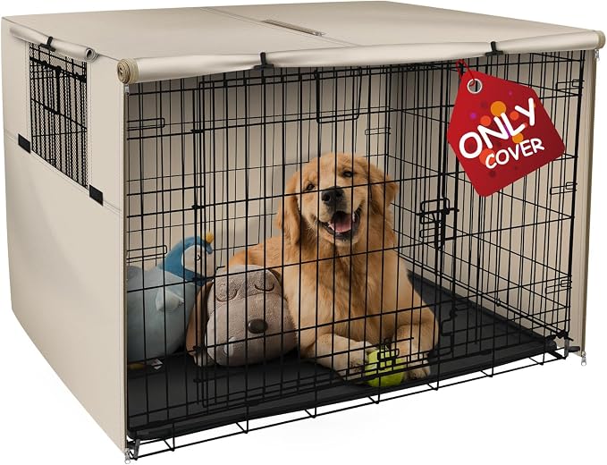 Explore Land 42 inches Dog Crate Cover Heavy Duty Polyester Pet Kennel Sunshade by ExploreLand