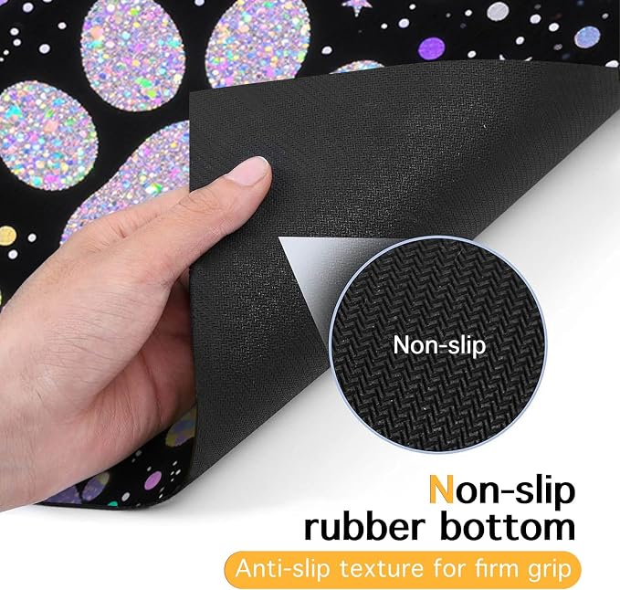 Pet Feedings Mats 20x12 inch Glitter Paw Print Pet Bowl Placemat Non Slip Mat - Image 7