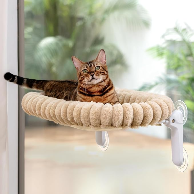 Sunhoo Cat Window Perch Bed Foldable Kitty Windowsill Hammock Shelf Seat Large - Image 8