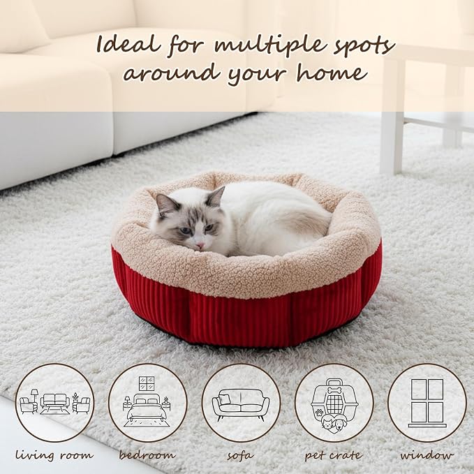 4 Pack Cat Bed Bulk 20in Self Warming Pet Beds - Image 4
