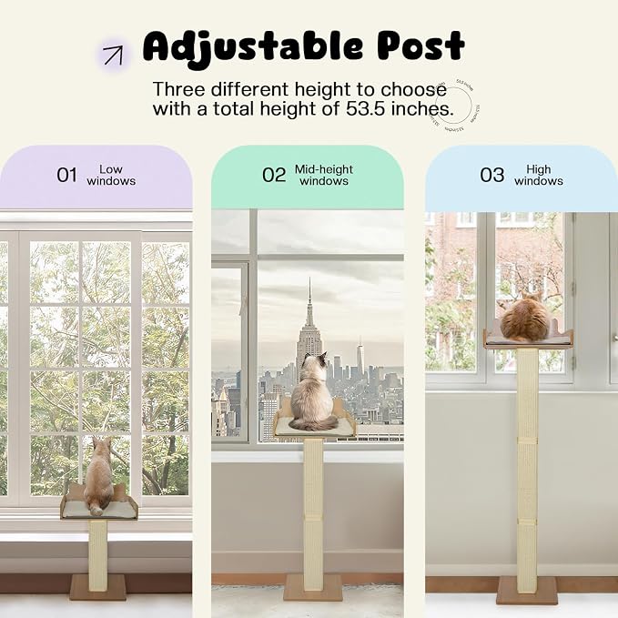 Cat Window Perch with Thick Sisal Scratching Post, Cat Hammock - Image 6