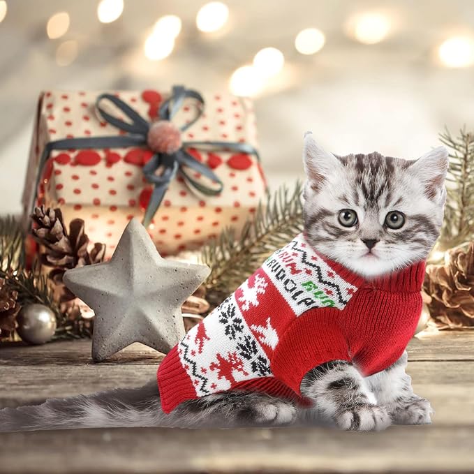 Dog Christmas Sweater Xmas Pet Clothes Cute Reindeer Christmas Dog Costume - Image 7