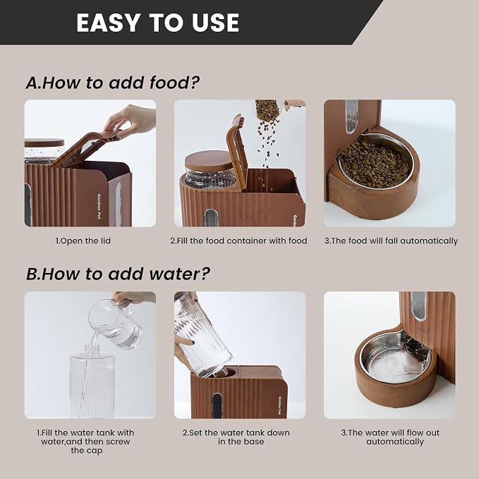 Gardner Pet Gravity Automatic 2-in-1 Pet Feeder, 0.8 Gallons*2 Cat Feeder and - Image 6