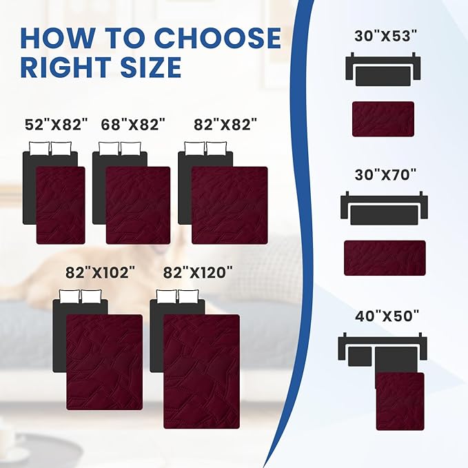 Waterproof Couch Covers for Pets, Waterproof Dog Bed Cover, Anti-Slip Soft Dog - Image 4