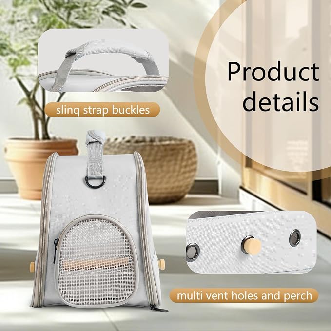 Bird Carrier, Portable Small Bird Parrot Parakeet Carrier - Image 3