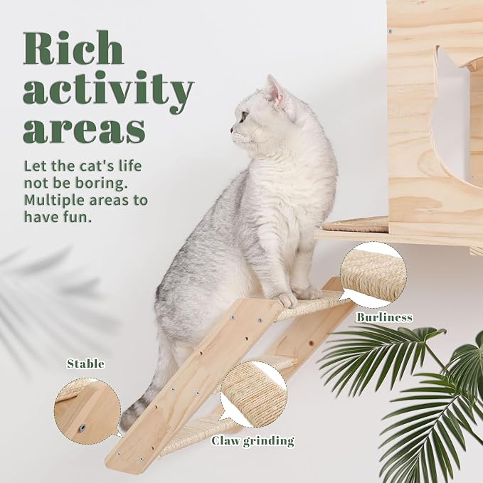 Cat Wall Shelves Set – Wall Mounted Cat Furniture - Image 4