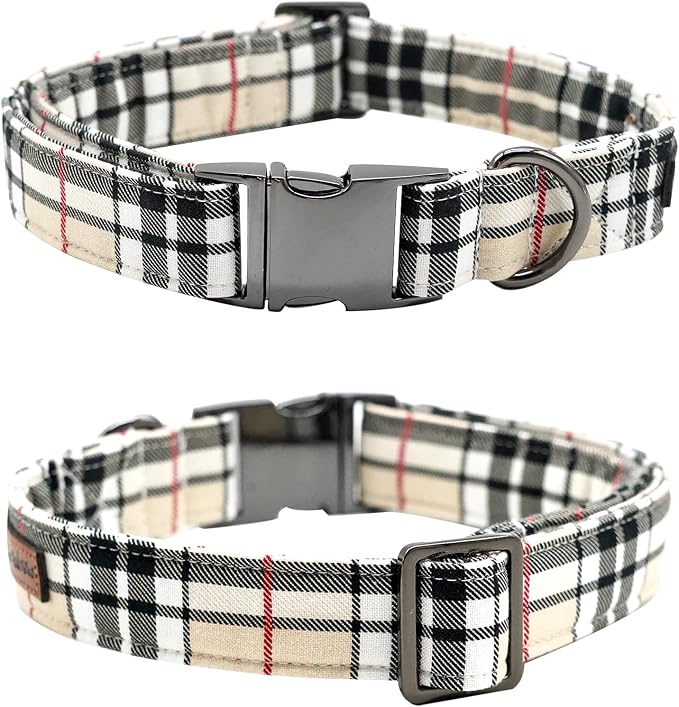 Bow Dog Collar-Plaid Pet Collar Cute Pet Bow Soft Girl or Boy Dog Collars - Image 4