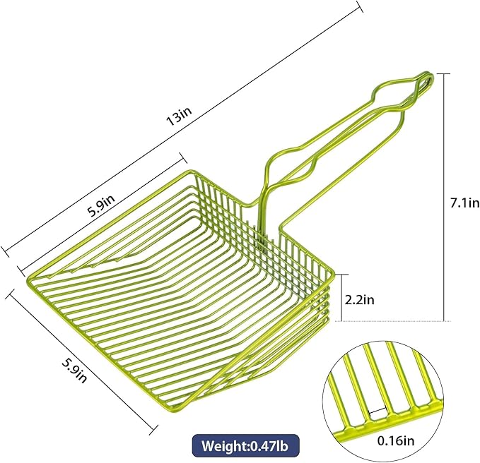 DHXYZZB Cat Litter Scoop with Holder, Metal Cat Litter Scoop Deep Shovel Kitty - Image 6