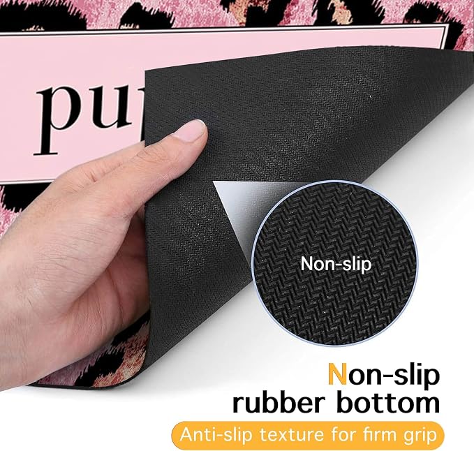 Puppy Feeding Mat 20x12 inch Pink Leopard Print Dog Bowl Placemat Non Slip Mat - Image 7