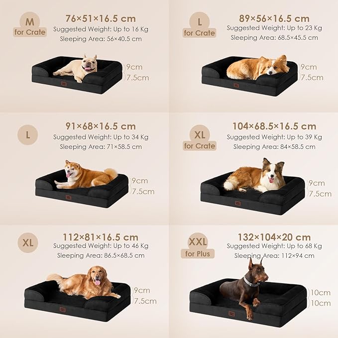 EHEYCIGA Orthopedic Dog Bed for Medium Dogs, Waterproof Memory Foam Medium Dog - Image 5