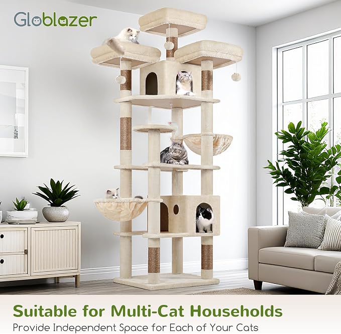 Globlazer Cat Trees and Towers for Multiple Adult Cats, 82-inch XXL Tall Cat - Image 8